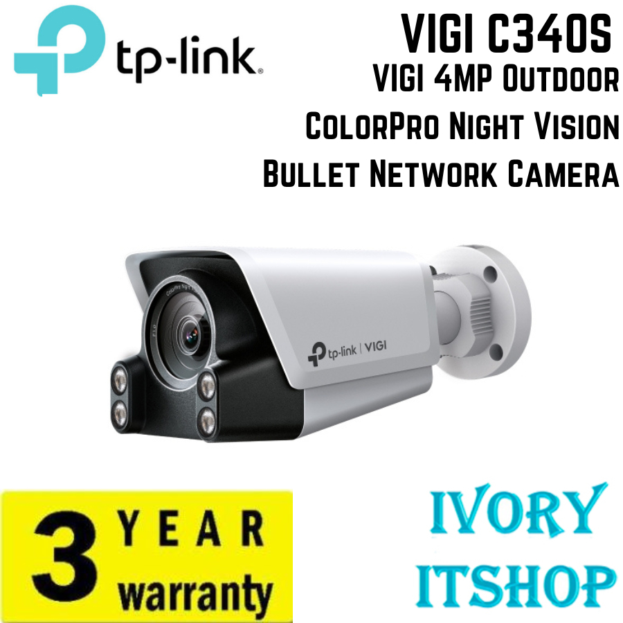 TP Link VIGI C340S VIGI 4MP Outdoor ColorPro Night Vision Bullet Network Camera