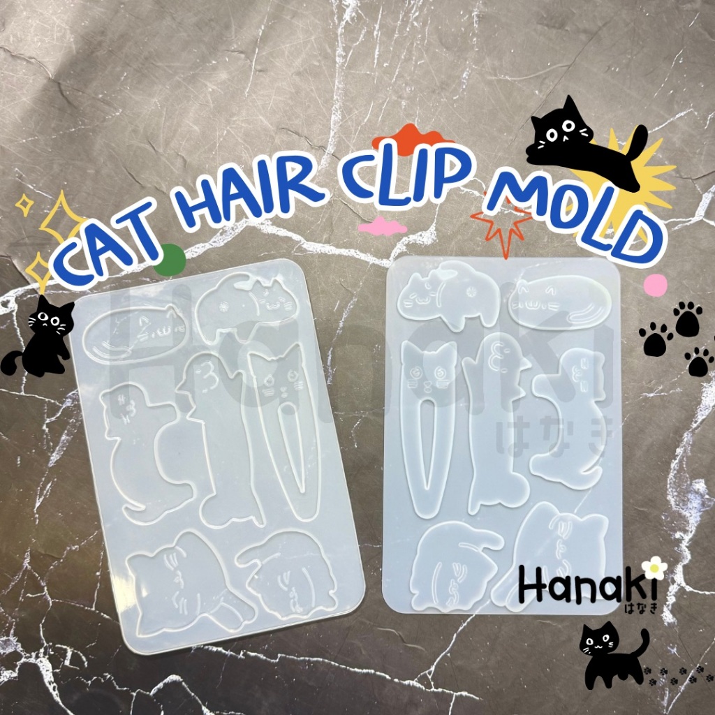 【 พร้อมส่งจากไทย】 แม่พิมพ์กิ๊บน้องแมวน่ารัก | Cat Hair Clip Mold แม่พิมพ์ซิลิโคนกิ๊บ แม่พิมพ์เรซิ่น แม่พิมพ์ซิลิโคน