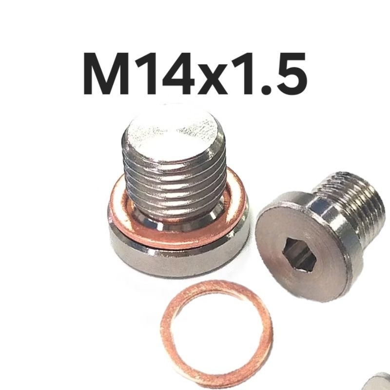 M14x1.5: จุกปิดน็อตเซนเซอร์ออกซิเจน O2 หกเหลี่ยม ■มีแหวนรอง
