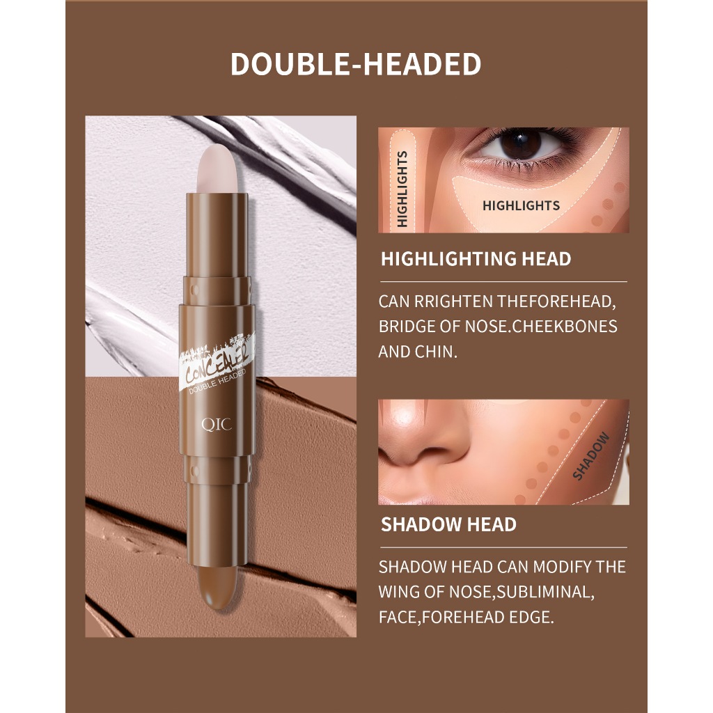 2 In 1 Face Foundation คอนซีลเลอร์ปากกาคอนซีลเลอร์ คอนซีลเลอร์กันน้ําธรรมชาติแต่งหน้า