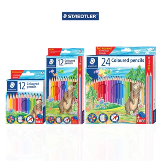สีไม้ลายหมี รุ่น 143 12สี, 24สี, 36สี, 50สี ยี่ห้อ Steadler 1กล่อง