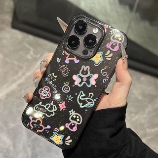 🎈GOOD🎈เคส iPhone 17 IP11 เคสใสแบบแวววาว TPU นุ่มสีสันสด ลายการ์ตูนสีสันสดใสน่ารัก Compatible IPXS 12 13 14 15 16 PRO MAX