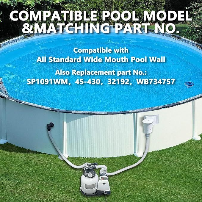 สกิมเมอร์ผนังสระว่ายน้ำขนาด 12.5 ลิตรพร้อมตัวกรองแบบปากกว้างมาตรฐานจาก Emaux - รูปที่ 2