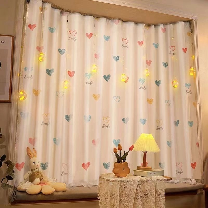 อุปกรณ์ ตกแต่งบ้าน MOJO ผ้าม่าน 2 ชั้น ตีนตุ๊กแก ม่านหน้าต่าง ไม่ต้องใช้ราว ม่านพิมพ์ลายน่ารัก ราคาถูก