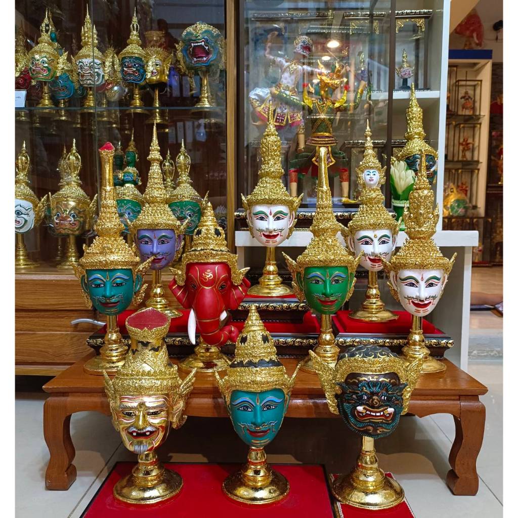 เศียรครู ขนาดบูชา กว้าง 5 นิ้ว เนื้อเรซิ่น ปิดทองเค พร้อมฐานปิดทอง งานสวย สำหรับบูชา มอบเป็นของที่ระลึก ของตกแต่งบ้าน