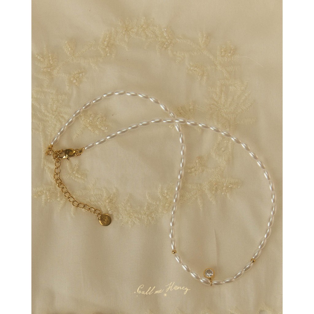 Julys - delulu pearl necklace (stainless steel)