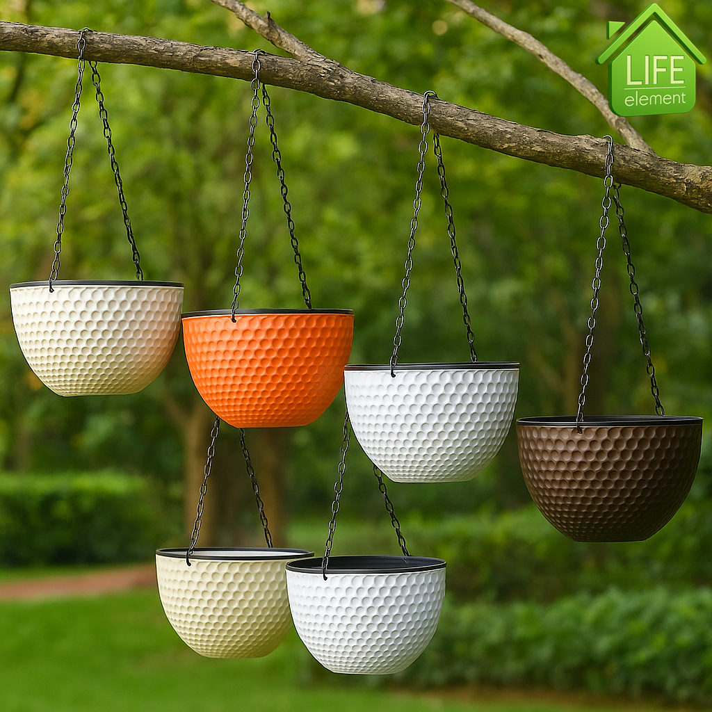 กระถางแขวนดอกไม้ มินิมอล สีสันสดใส พร้อมสายโซ่ แข็งแรง ทนทาน ราคาคุ้มค่า เหมาะกับตกแต่งสวนและบ้านCOD