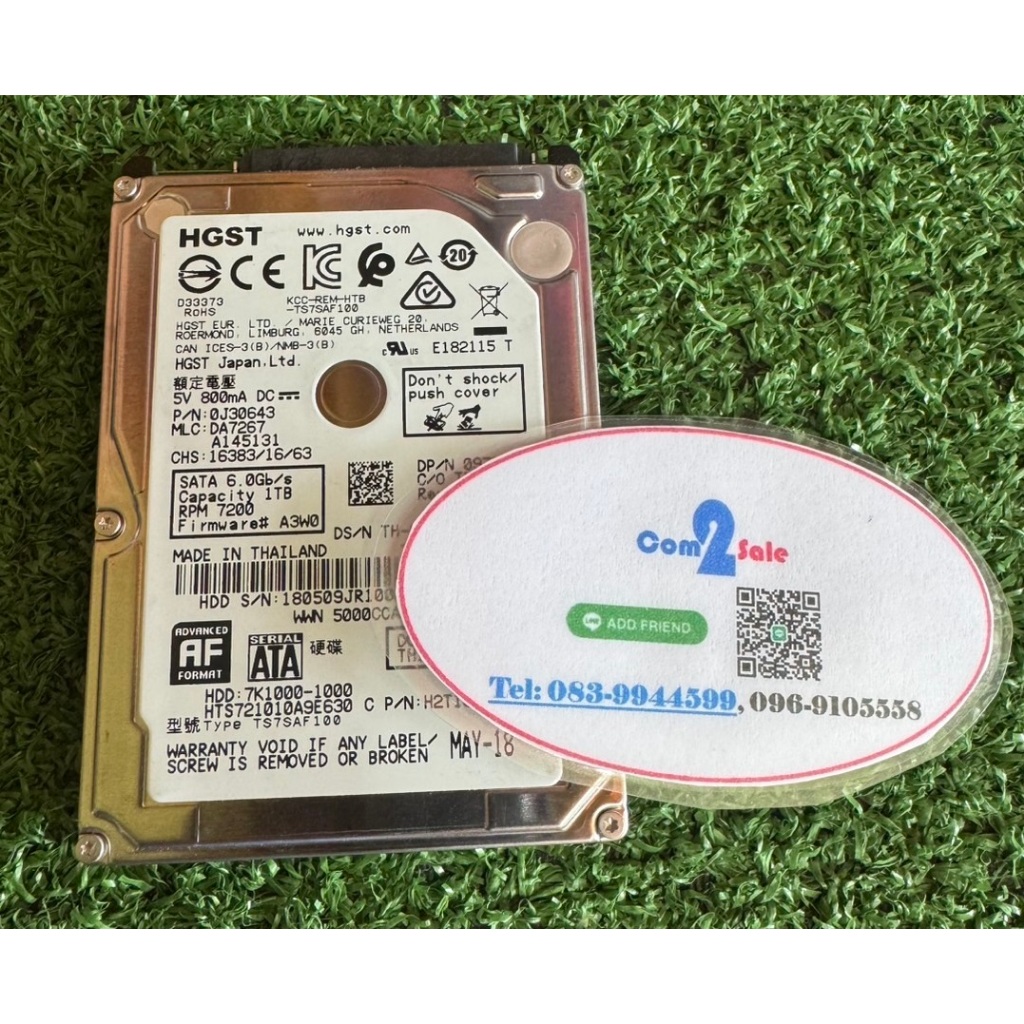 HDD NB. Hard Disk Drive ฮาร์ดดิส โน๊ตบุ๊ค HGST สินค้ามือสองประกันร้าน