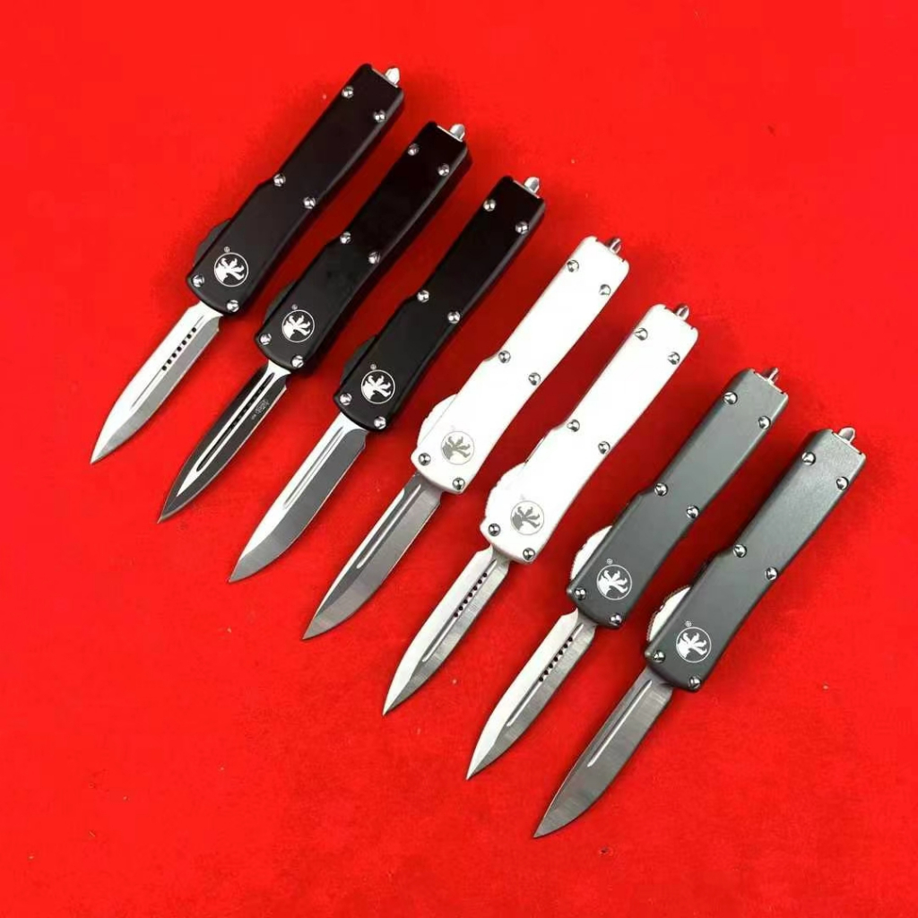 มีดเดินป่า 2025ไมโครเทคมินิ UT85 สปริงกระโดดตรง (7 สไตล์) D2 + อลูมิเนียมอัลลอยด์ออกซิเดชัน