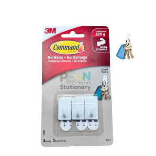 3Mตะขอแขวน Command™ ขนาดเล็ก 3ชิ้น/แพ็ค