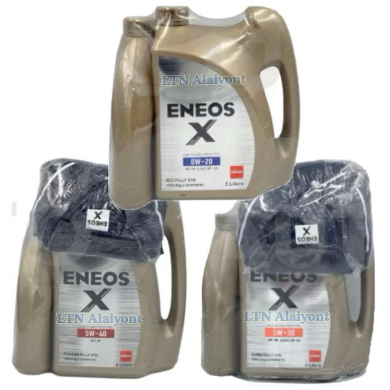 ✅🌈 ของแท้❣️ENEOS X 0w-20 / 5w-30 / 5w-40 Fully Syn API SP น้ำมันเครื่องสังเคราะห์แท้ 100% เบนซิน เอเนออส 1,3,4 ลิตร / L
