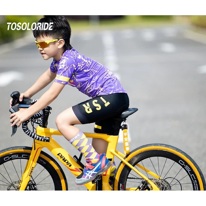 กางเกงจักรยานเด็กขาสั้น TOSOLORIDE TSR Professional Cycling Kid Shorts