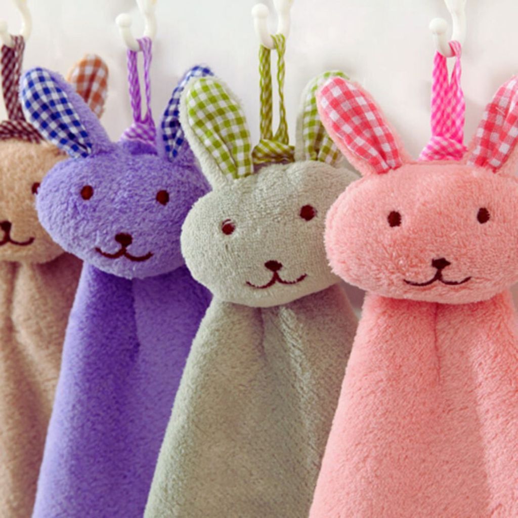 ส่งด่วน ผ้าเช็ดมือ ขนเป็ด นุ่ม น่ารัก แบบแขวน ซับน้ำดีเยี่ยม แพ็ค 1 ผืน คละสี - รูปที่ 6