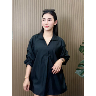 เสื้อคอปกแขนย่น ผ้าคัตตอน