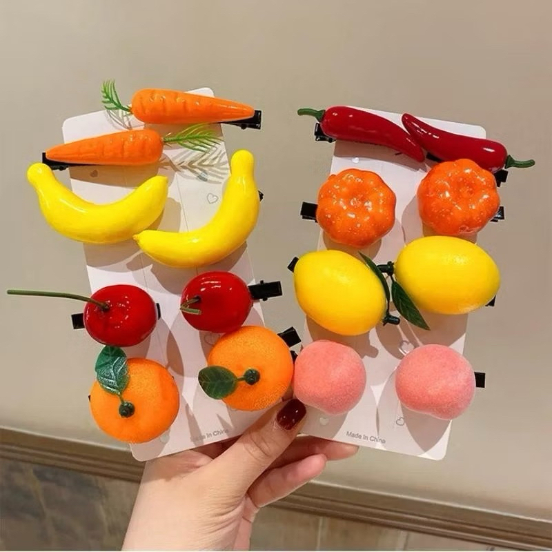 🇹🇭กิ๊บติดผมผลไม้ปลอม กิ๊บผลไม้ปลอมขนาดน่ารักไม่หนักหัว