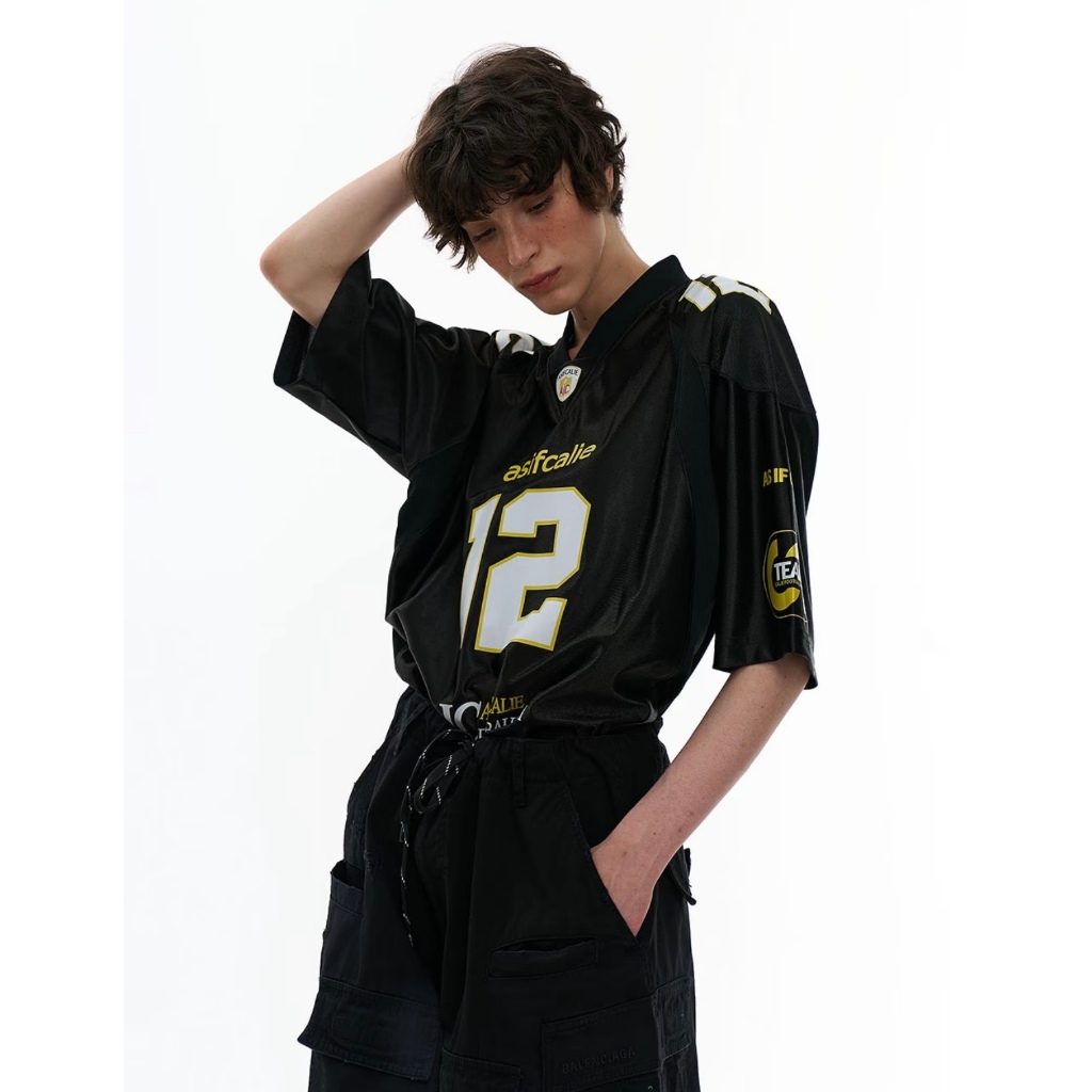 CLIFF เสื้อยืดแขนสั้น คอวี พิมพ์ลายแฟชั่น เสื้อกีฬา แบบหลวมลำลอง - รูปที่ 7