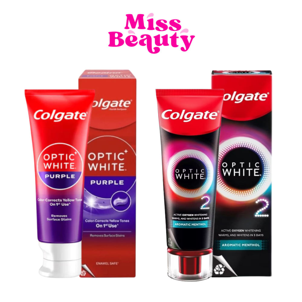 (หลอด) Colgate Optic White คอลเกต ยาสีฟัน อ๊อพติค ไวท์ เพอร์เพิล / ไวท์ โอทู อะโรมาติก เมนทอล โอทู  85 / 100  กรัม