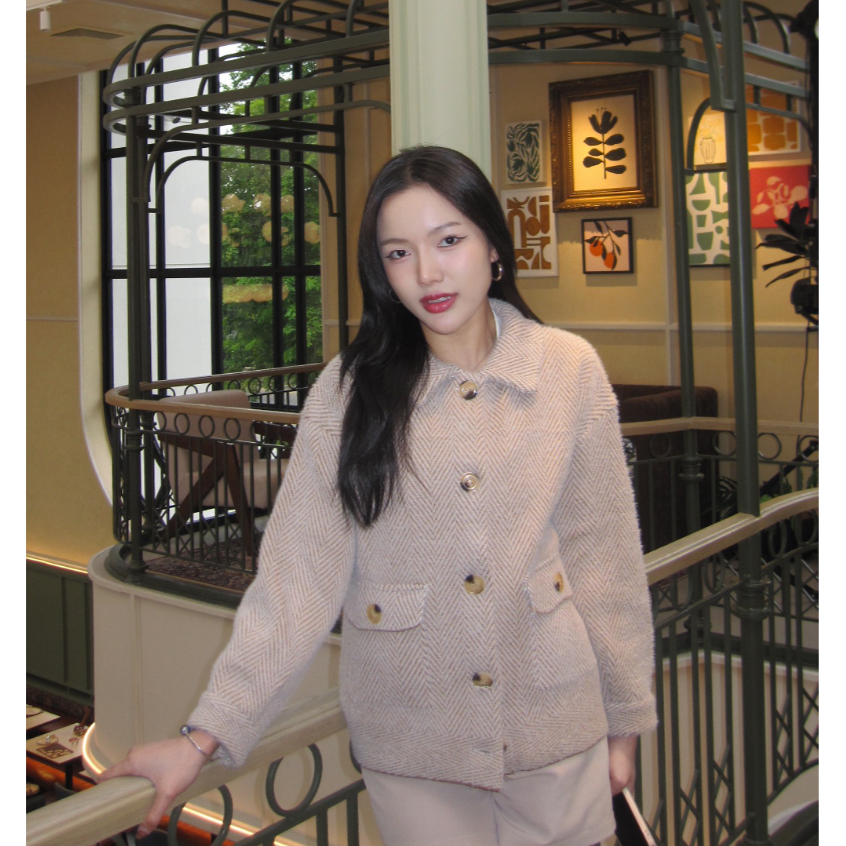 Fairy.store Lucille Jacket เสื้อแจ๊คเก็ตโปโลกันหนาว  TS1976