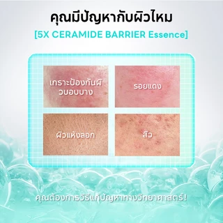 PAPA FEEL 5X Ceramide Serum ลดรอยแดงและบวม เสริมภูมิคุ้มกันให้ผิว ฟื้นฟูเกราะป้องกันผิว Skin Barrier Repair 20ml