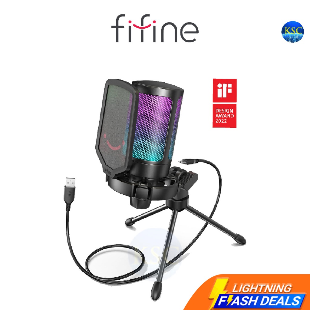 ส่งด่วน ศูนย์ไทย FIFINE A6V USB CONDENSER MICROPHONE ไมค์คอนเดนเซอร์ ไมค์สตรีมเกม