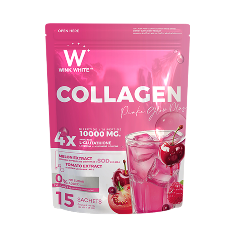 WINK WHITE Collagen Pink Glow Plus ผลิตภัณ์เสริมอาหาร 180g - รูปที่ 2