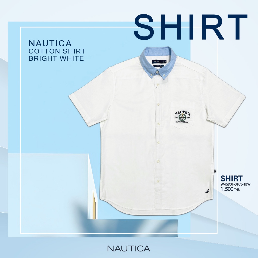 NAUTICA Woven Shirt เสื้อเชิ๊ต W45901 1BW สีขาว