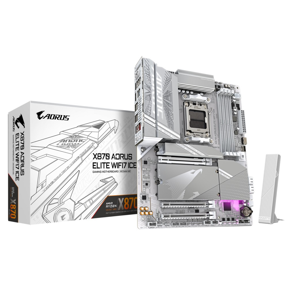 Gigabyte X870 AORUS ELITE WIFI7 ICE AMD AM5 Motherboard (เมนบอร์ด)