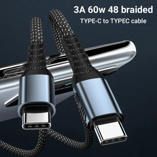 🔥ส่งจากไทย🔥สายชาร์จข้อมูลถักเร็ว 3A PD60W type-c ถึง type-c สองหัวแบบใหม่