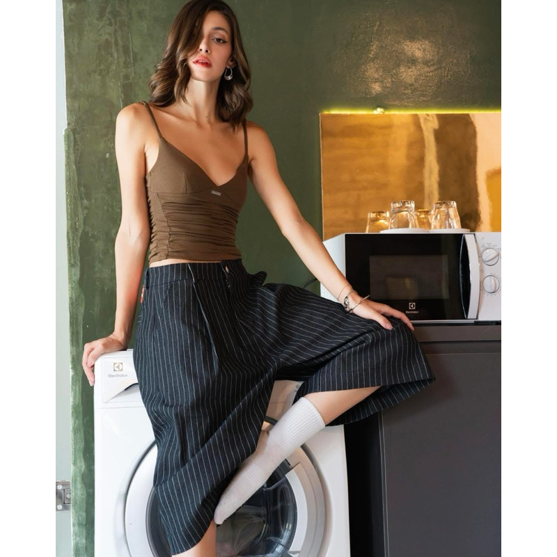 Brand : Push Push HCMC PP PINSTRIPE JORT [PRE ORDER 20-30 DAY] อ่านก่อนสั่งซื้อค่ะ push push pants 👖