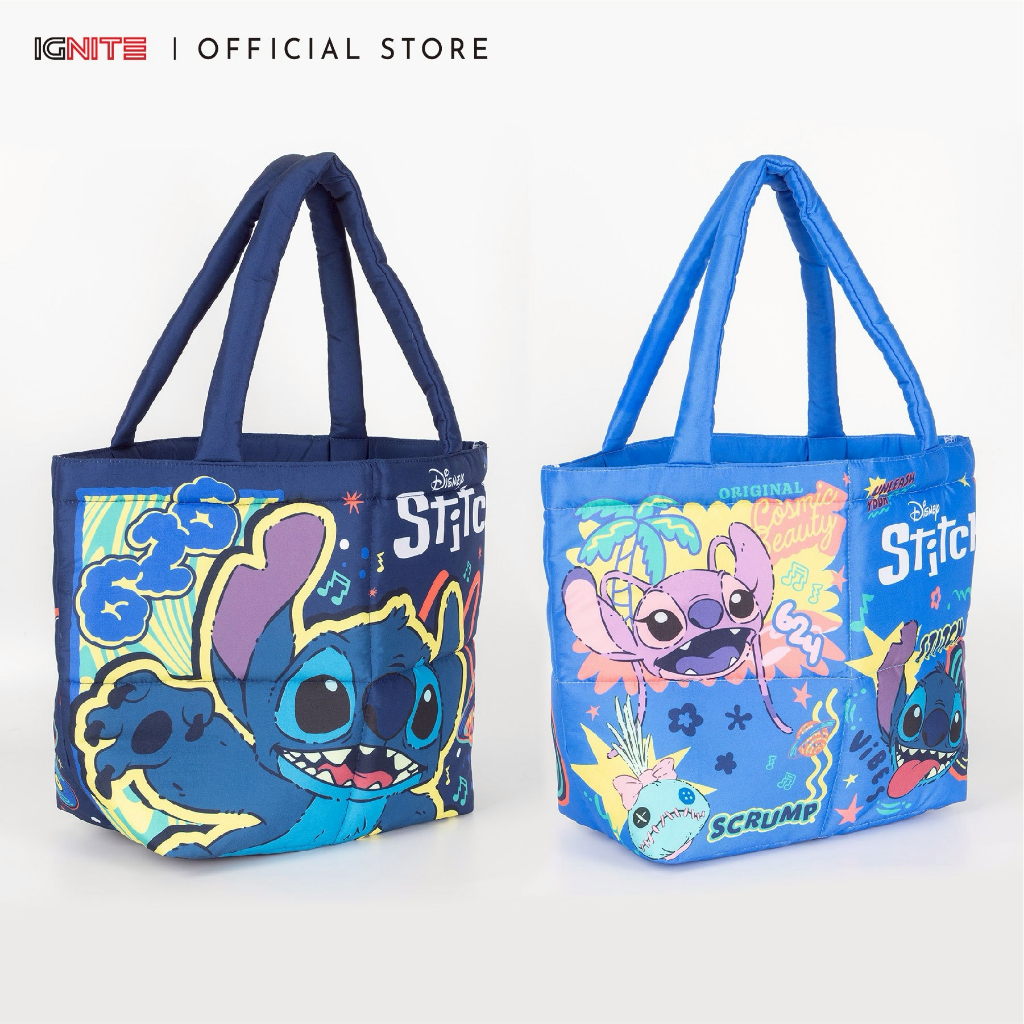 [พร้อมส่ง] IGNITE กระเป๋าผ้านุ่มนิ่ม Stitch Tote Bag Fluffy สินค้าลิขสิทธิ์แท้