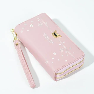 กระเป๋าสตางค์ใบยาว Butterfly(GC-035) จุเงินได้เยอะมาก 2 ซิป