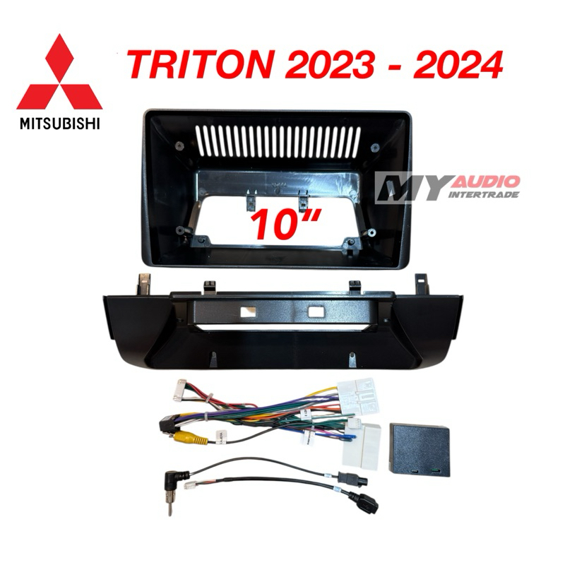 หน้ากาก MITSUBISHI TRITON 2023-2024 สำหรับจอแอนดรอย 10 นิ้ว พร้อมปลั๊กตรงรุ่น แคนบัส