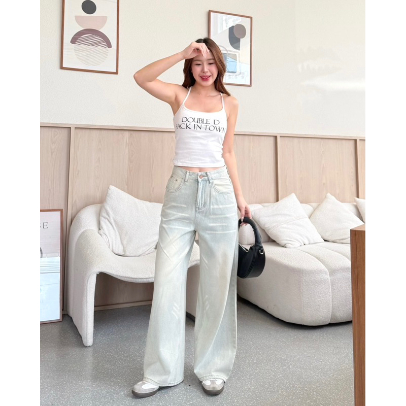 New Baggy jeans สียีนส์ฟอก ไม่ซ้ำใคร งานผ้าฮ่องกง มีไซส์ S-4XL เอว 24-38”