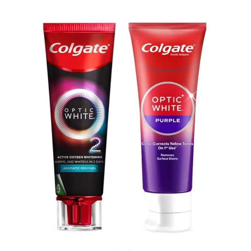 Colgate Optic White Purple / Colgate Optic White O2 คอลเกต ยาสีฟัน อ๊อพติค ไวท์ 85 กรัม