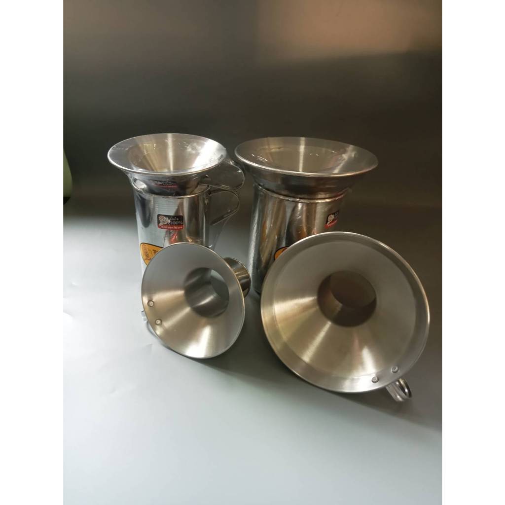 ชุดเซ็ทรองถุงเล็ก อรูมิเนียม( กรวยกรอกอาหาร + กระบอกรองถุง ) Kitchen Ware KANDO 6*9