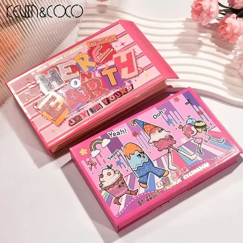 สินค้าพร้อมส่ง อายแชโดว์ KEVIN&COCO HERE ON EARTH & 51 Colors Eyeshadow Blush Highlighting Palette (