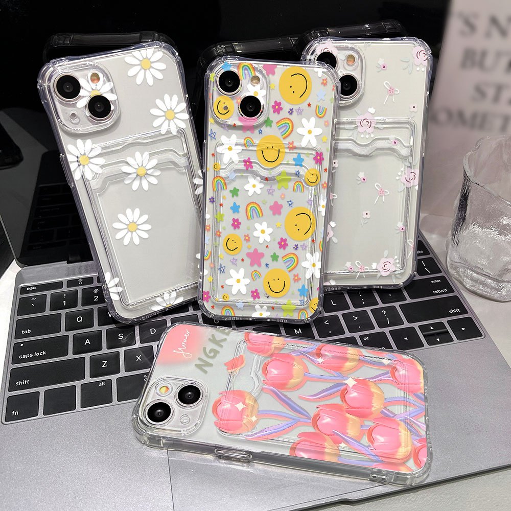 Card Holder เคส For iPhone 16 11 13 15 14 Pro Max 17 Air 12 XR X Xs 7 8 Plus 16promax 15promax TPU เคสโทรศัพท์มือถือ