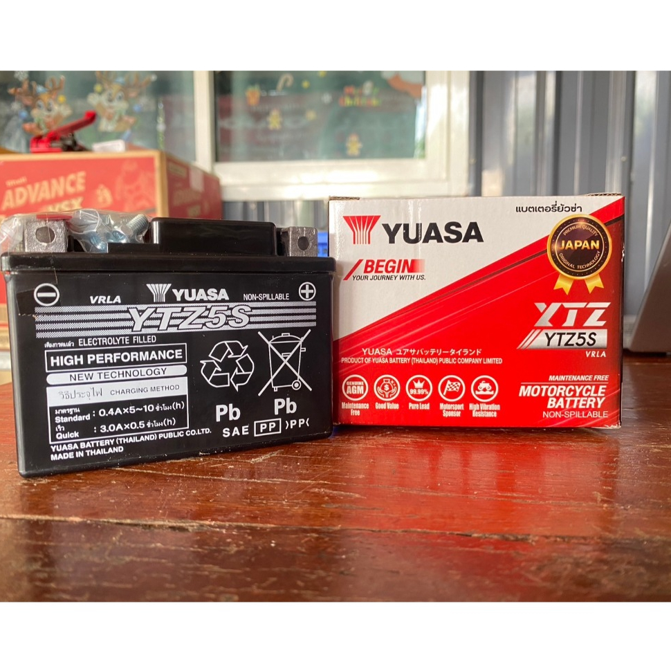 💥แบตยัวซ่า 5 แอมป์ Yuasa 12V 5Ah ใช้กับรถรุ่น เวฟ wave100 wave125 dream125 click scoopy Fino mio125 new