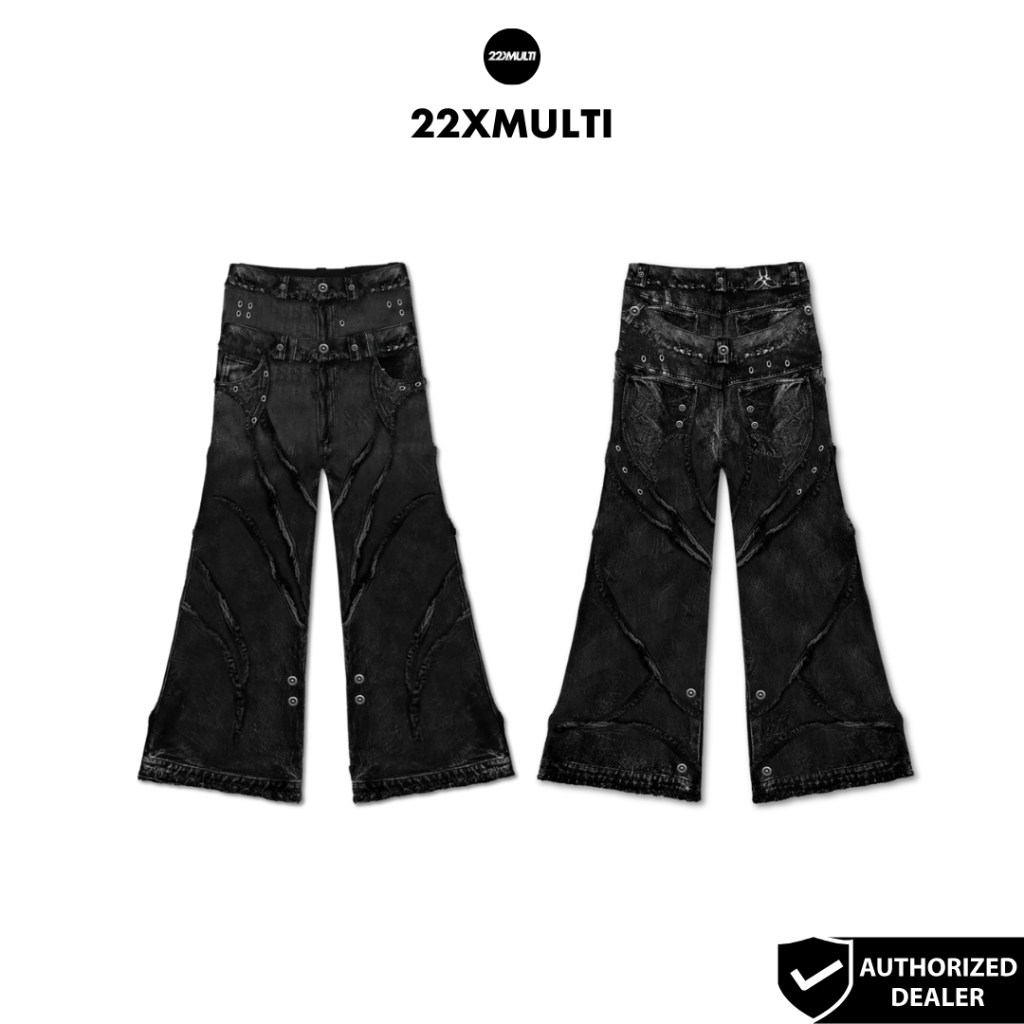 (🔥จัดส่งด่วน 1 วัน!) [Cozy] "KNIGHT CLUB" BAGGY FLARED JEANS [22XMULTI]