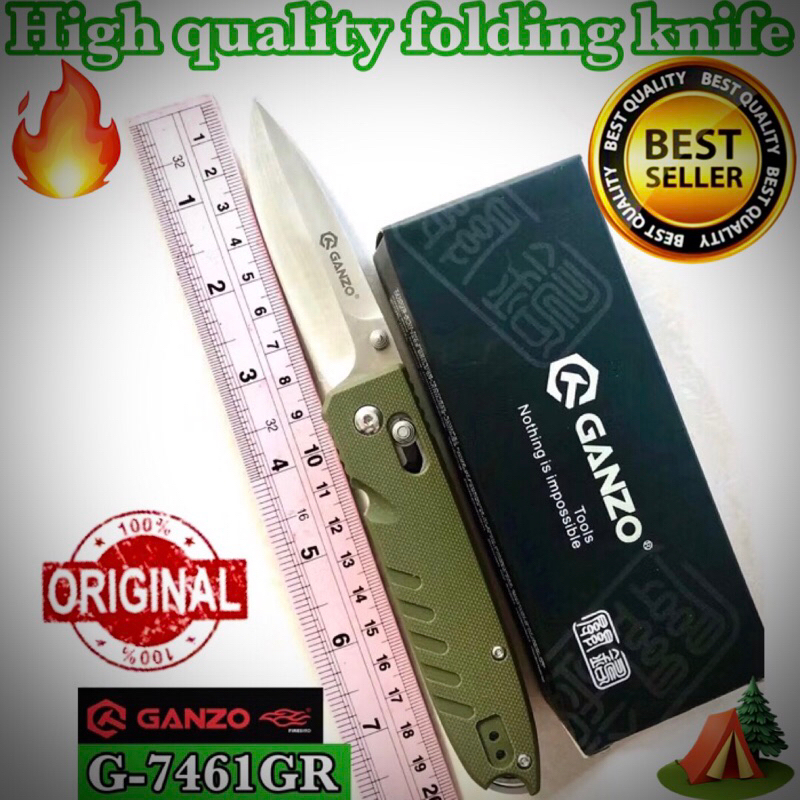 High quality folding knife GANZO G-7461GR for collection and use camping 🏕️