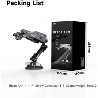 [กรุงเทพฯส่งด่วน] Movmax Blade Arm แขนจับกล้องกันสั่น สำหรับรถถ่ายภาพ ถ่ายวิดีโอนิ่ง ระดับมืออาชีพ