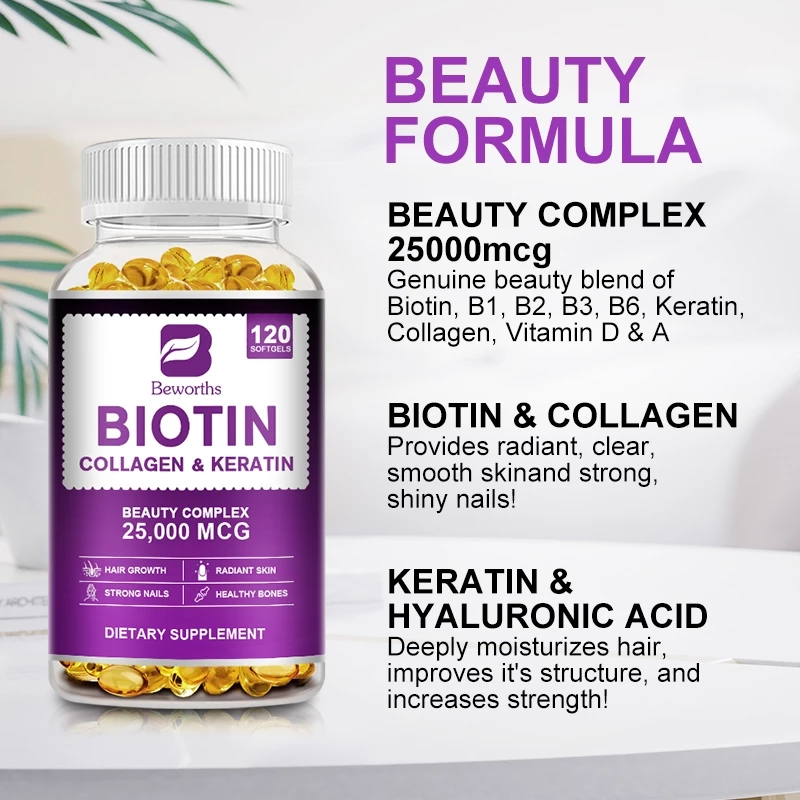 Biotin Collagen 25000mg เสริมผม เล็บ ผิวหนัง มัลติวิตามิน thumbnail 5