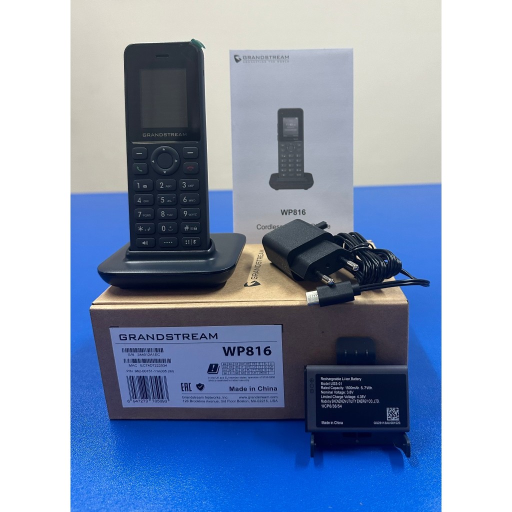 WP816 GRANDSTREAM  SIP WIFI6 PHONE HD DUAL-BAND 2.4&5.0GHz.,2 Line,2 SIP,Bluetooth