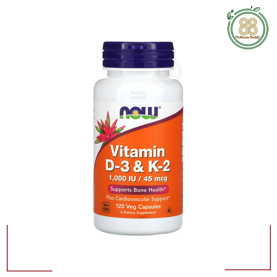 NOW Foods, Vitamin D-3 & K-2, 120 Capsules