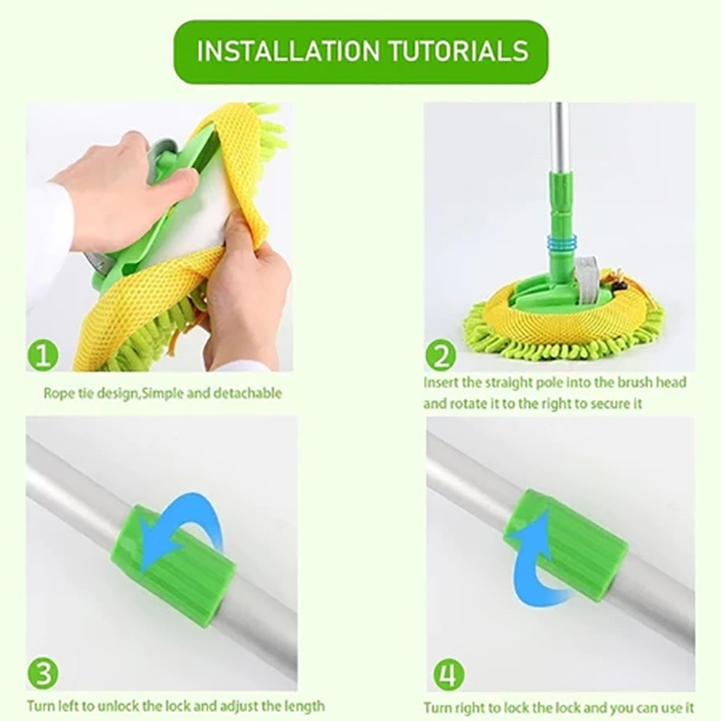แปรงล้างรถแบบ Telescopic 3 ท่อน พร้อมขนแปรงนุ่ม เช็ดถูทำความสะอาดรถ - รูปที่ 3