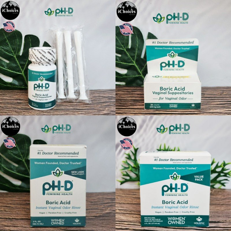 80% Sale!!!EXP:10/25 [pH-D] Feminine Health Boric Acid for Vaginal Odor ผลิตภัณฑ์ ลดกลิ่นจุดซ่อนเร้น สำหรับผู้หญิง