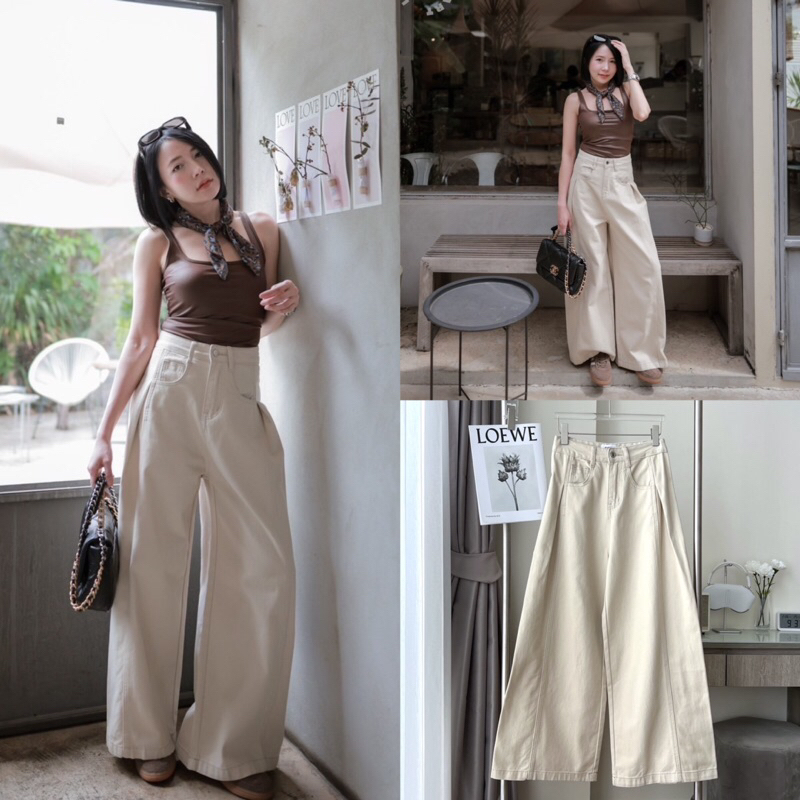 กางเกงยีนส์ทรงกระบอกใหญ่ งานป้าย fsy