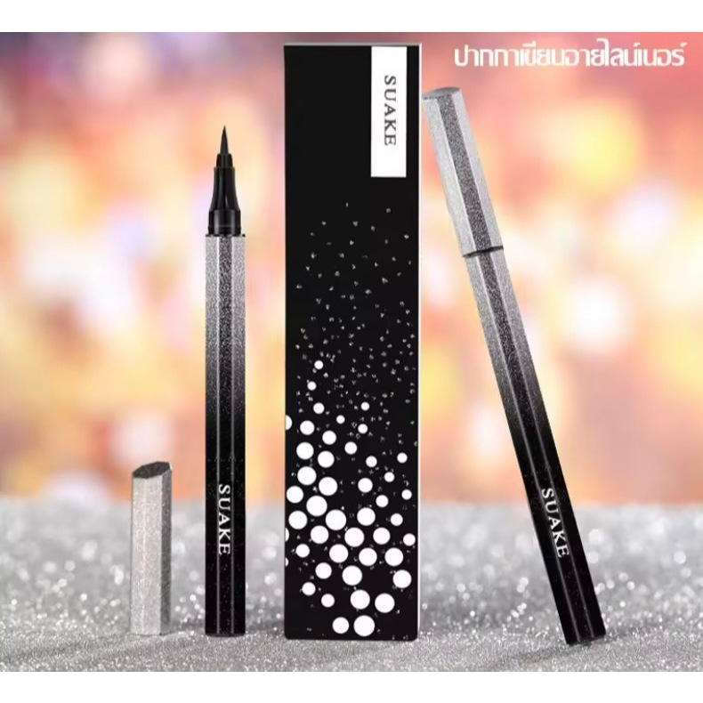 SUAKE อายไลเนอร์หัวขนาดเล็ก เขียนง่าย เส้นคม กันน้ำ ติดทน ไม่แพนด้า Suake Eyeliner