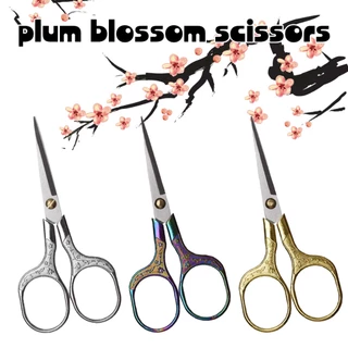 ของมาใหม่！ยาว12.5CM กรรไกรตัดผ้า สเตนเลส ตัดขน แต่งคิ้ว สไตล์วินเทจ สีทอง แบบคิ้ว