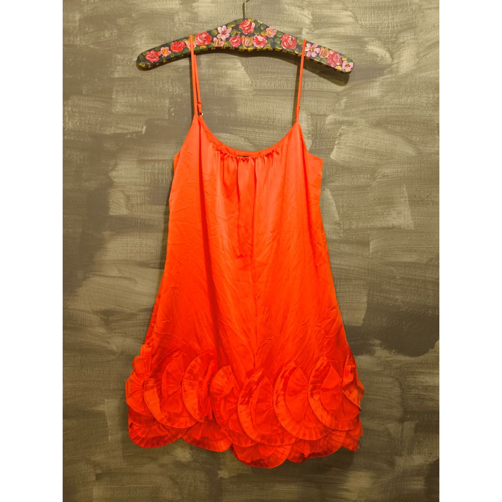 BCBGMAXAZRIA  Applique Orange Dress Size XXS
